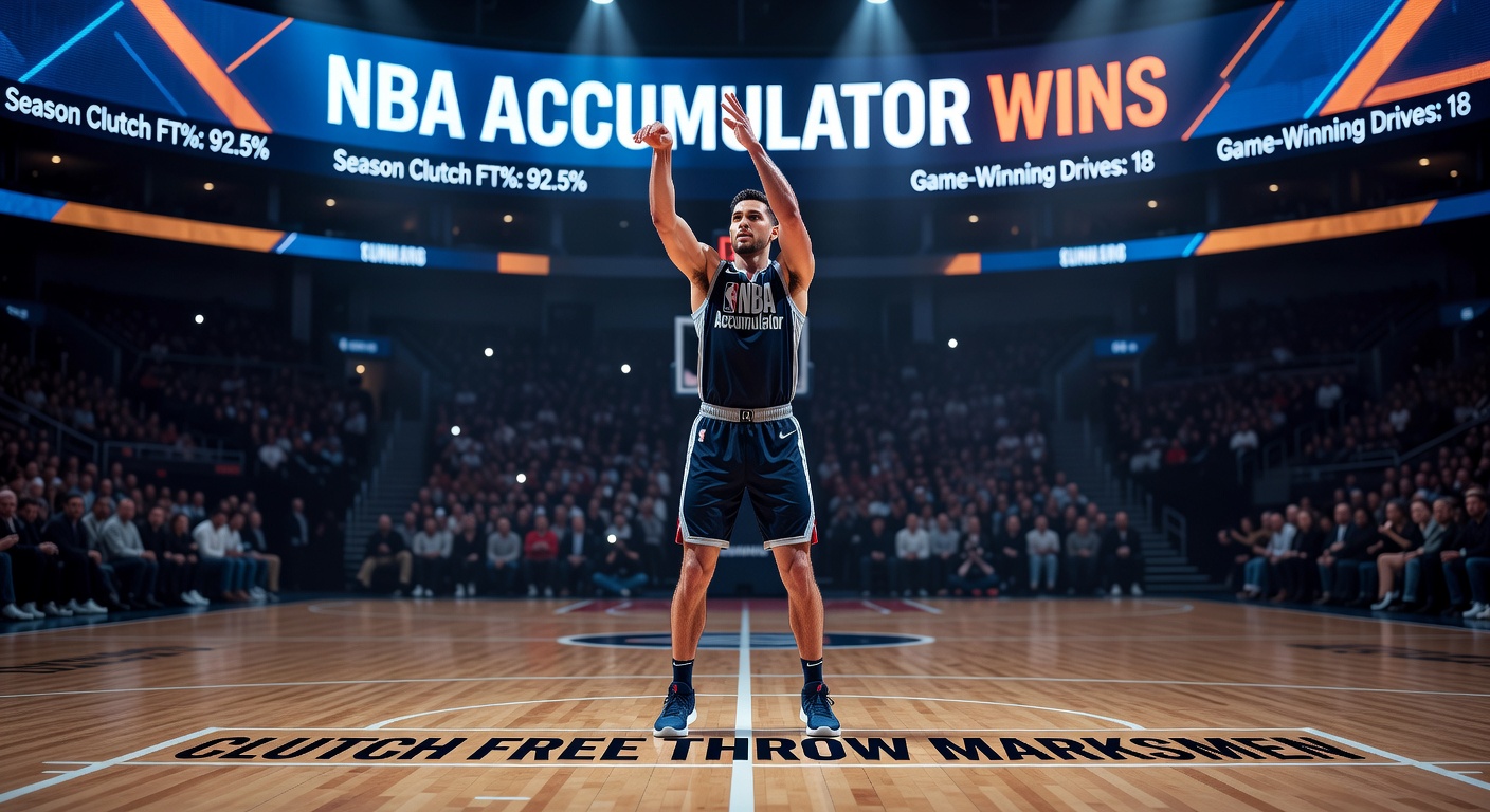 Close-up of basketball player celebrating a game-sealing free throw, with scoreboard showing tight score and seconds ticking down