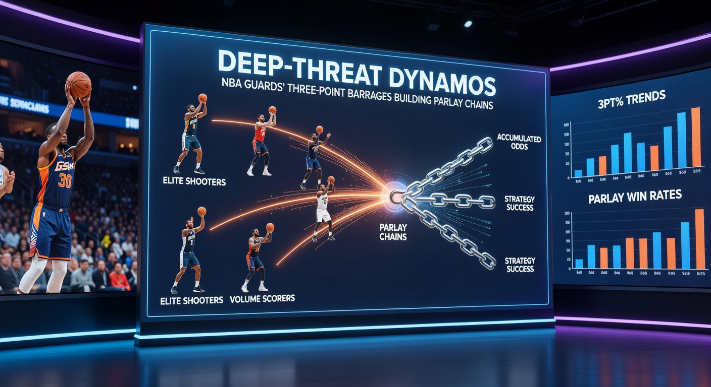 Close-up of an NBA guard celebrating a clutch three-pointer, teammates rushing over amid arena lights