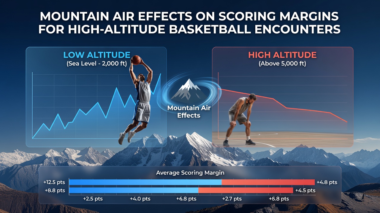 Basketball players adapting to mountain air during high-altitude game with visible fatigue indicators