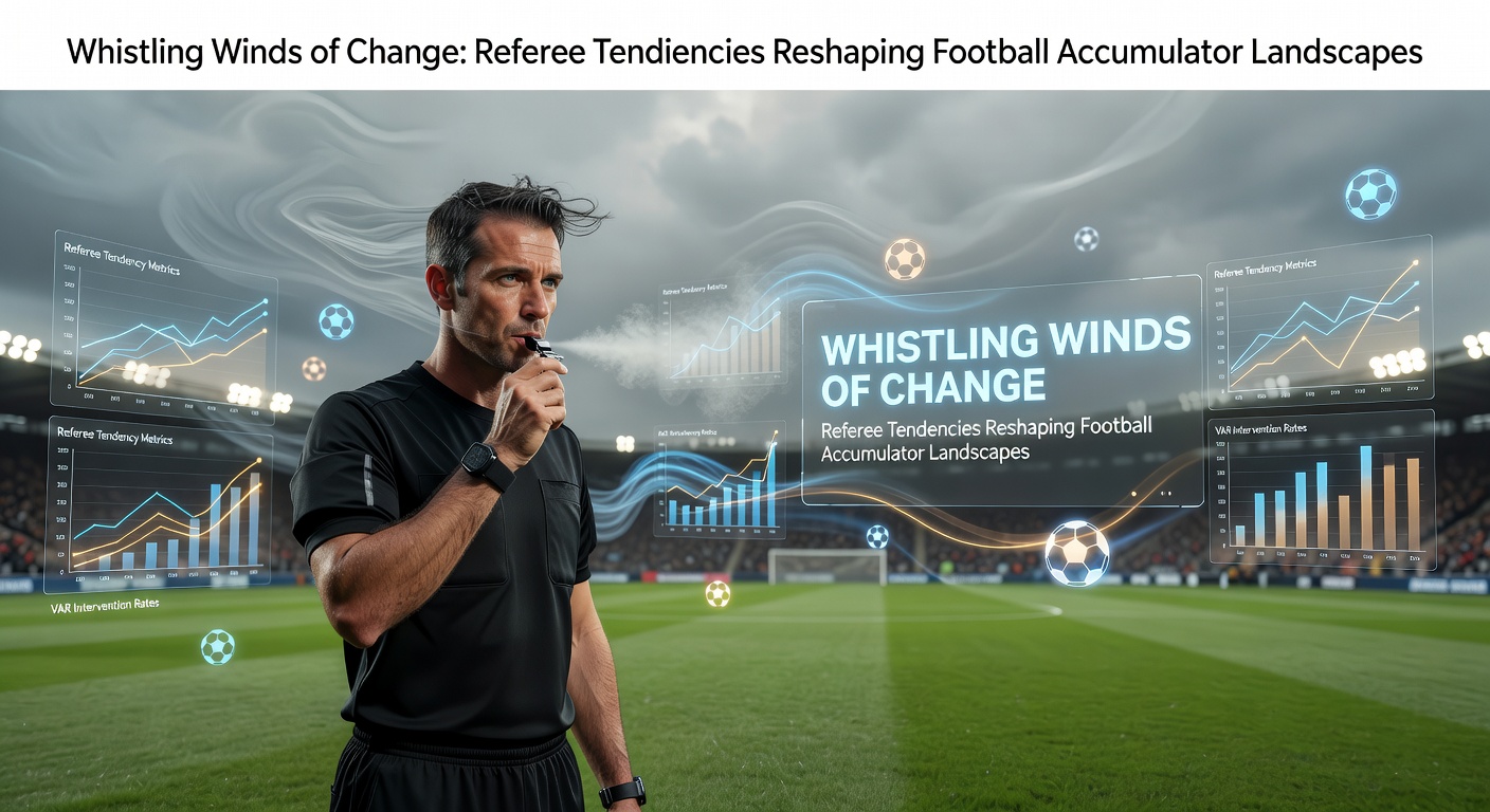 A referee signals during an intense football match, whistle in hand, as players clash nearby